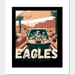 Philadelphia eagles football player graphic design cartoon style beautiful artwork Posters and Art